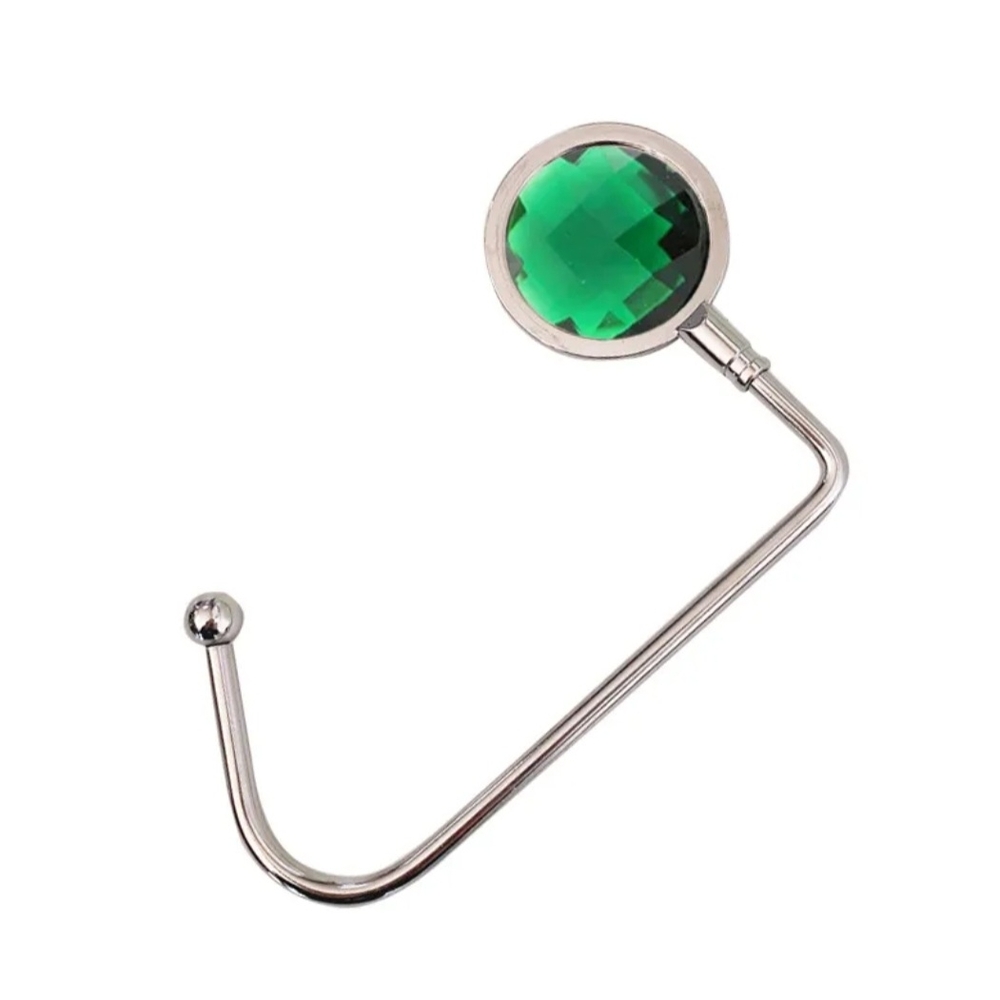 Purse Hook Rhinestone In Dark Green
